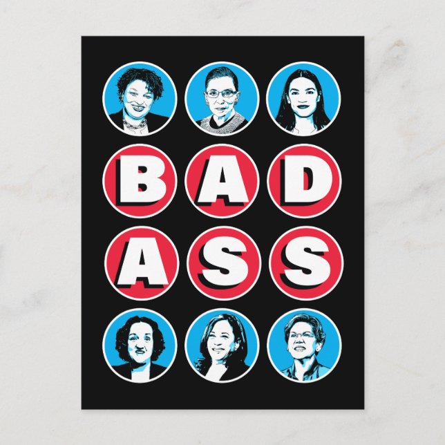 Badass Women: Stacey RBG AOC Katie Kamala Warren Postkarte (Vorderseite)
