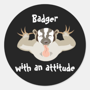 Badating Badger_Badger mit Einstellung Runder Aufkleber