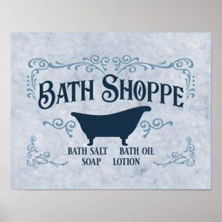 Bade, Badetzeit, Spa 14" x 11"in Blau Poster