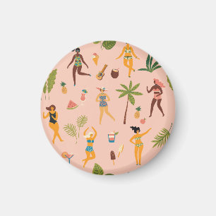 Badeanzug Damen: Tropischer Vintage-Tanz Magnet
