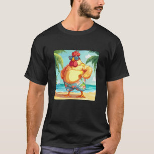 Badeanzug-Huhn mit Sonnenbrille für Strandliebhabe T-Shirt