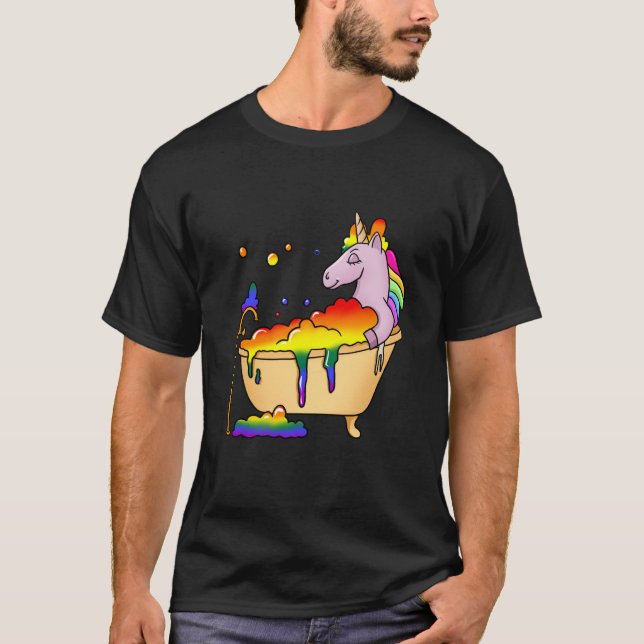 Badebombe - Einhornbad in der Badewanne LBGT T-Shirt (Vorderseite)