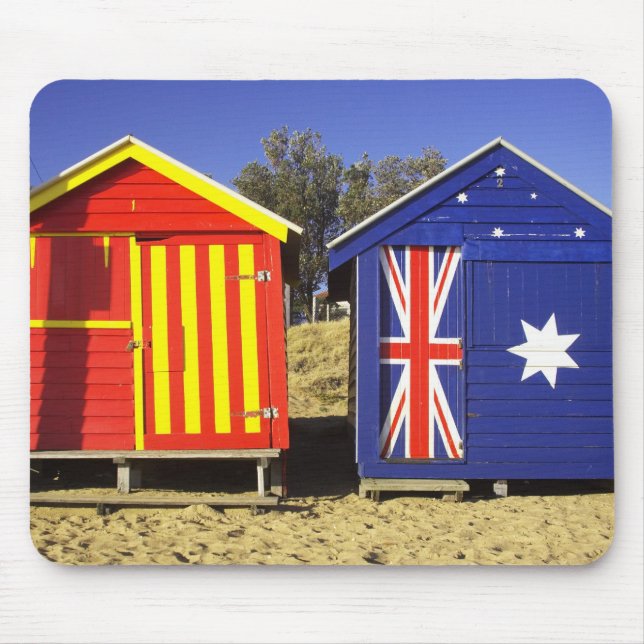 Badeboxen, Middle Brighton Beach, Port 2 Mousepad (Vorne)