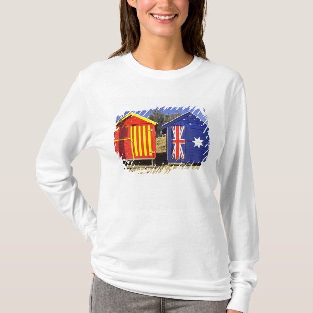 Badeboxen, Middle Brighton Beach, Port 2 T-Shirt (Vorderseite)