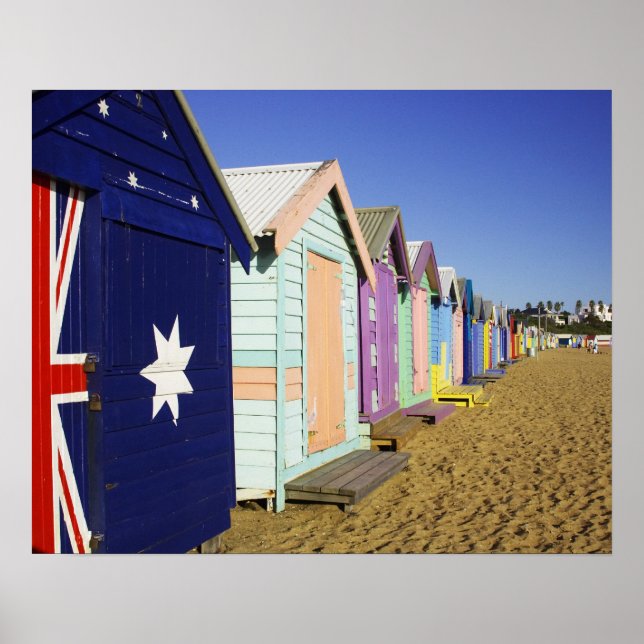 Badeboxen, Middle Brighton Beach, Port Poster (Vorne)