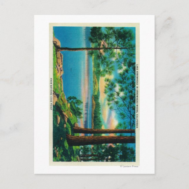 Badebucht am Arrowhad-See Postkarte (Vorderseite)