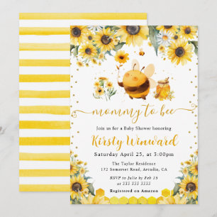 Badefarbe Sommerbeere und Sonnenblumen Babydusche Einladung