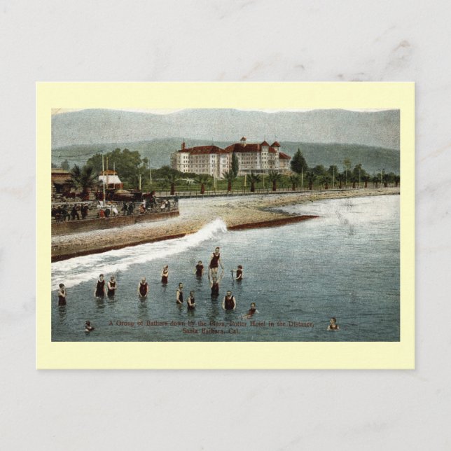 Badegäste, Hotel Potter, Santa Barbara CA, 1908 Postkarte (Vorderseite)