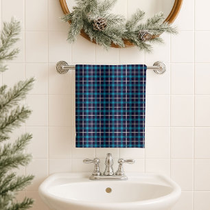 Badehandtuch im Landhausstil Navy Karo Geschenk fü Badhandtuch Set