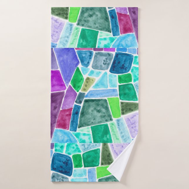 Badehandtuch mit Glasmosaik-Kunstfliesen-Muster (Badehandtuch)