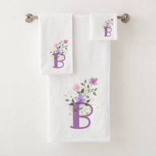 Badehandtuch-Set mit anfänglichem Buchstaben B und Badhandtuch Set