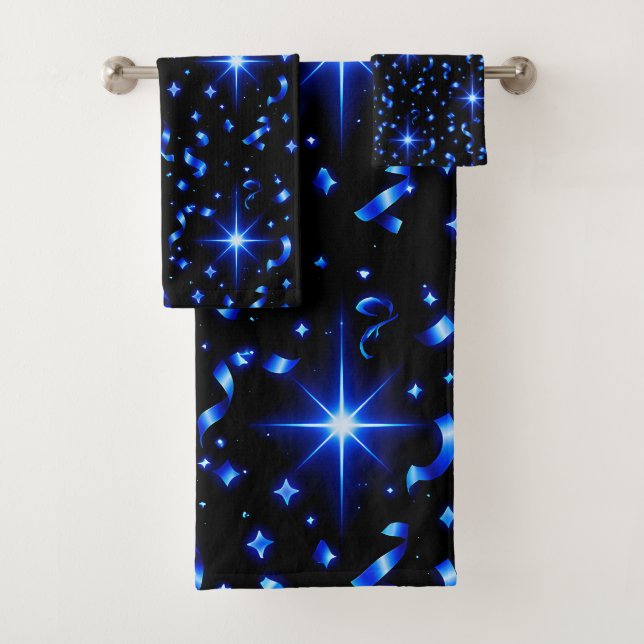 Badehandtuch-Set Mitternacht, blaue funkelnde Ster Badhandtuch Set (Insitu)