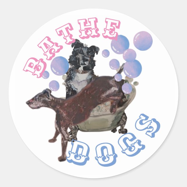 Badehunde Runder Aufkleber (Vorderseite)