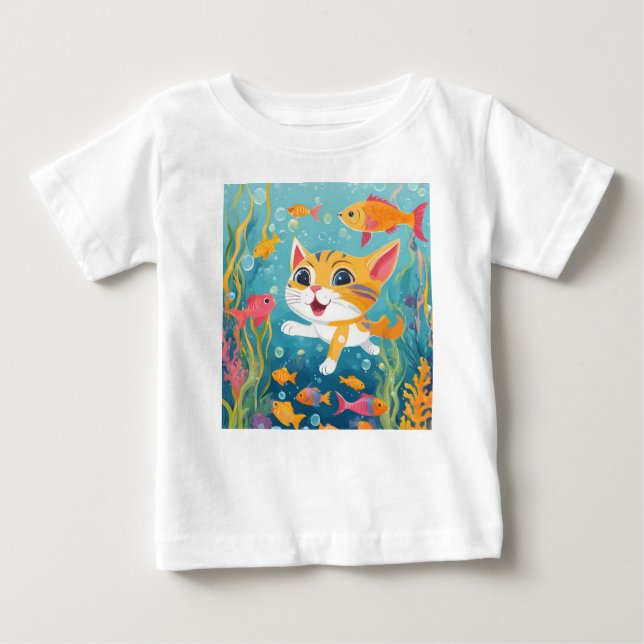Badekatze Baby T-shirt (Vorderseite)