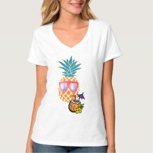 Bademäntel, Ananas mit Sonnenbrille T-Shirt