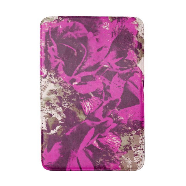 Badematte Lila Rose Wasserfarbe (Vorderseite Vertikal)