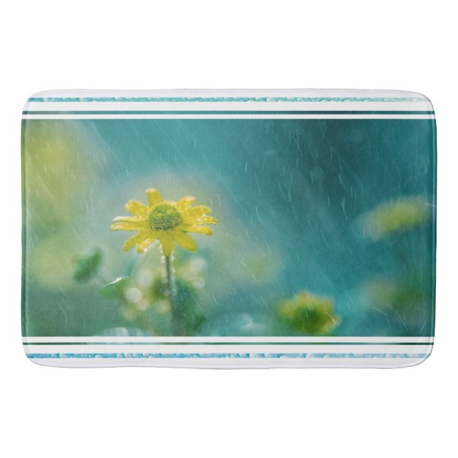 Badematte/Wildblumen mit Regen Badematte (Vorderseite)