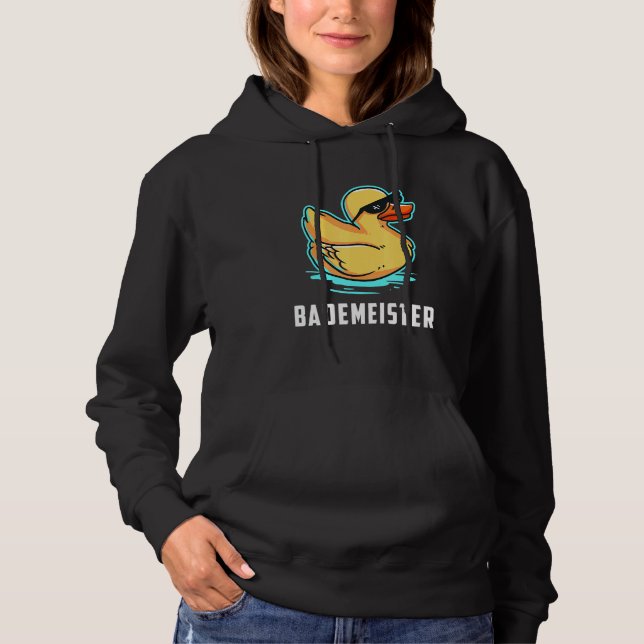 Bademeister Rettungsschwimmer Gummi Duck Außenpool Hoodie (Vorderseite)