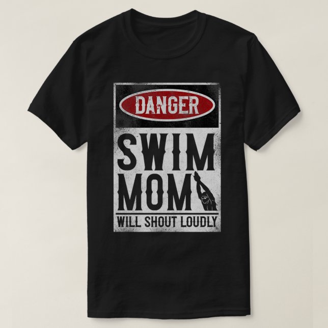 Baden Baden gefährlich Schwimmen Mama T-Shirt (Design vorne)