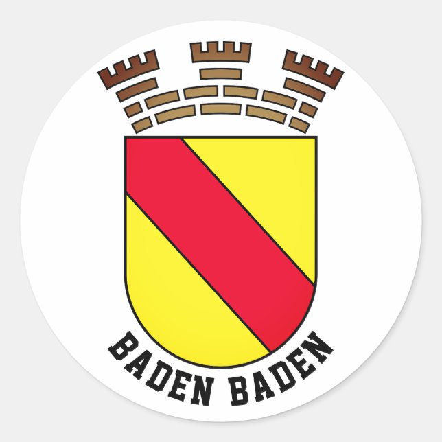Baden-Baden-Wappen - DEUTSCHLAND Runder Aufkleber (Vorderseite)