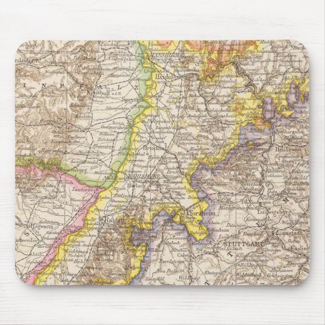 Baden-Deutschland-Atlas-Karte Mousepad (Vorne)