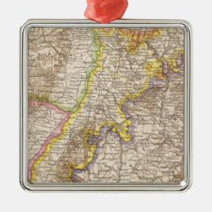 Baden Deutschland Atlas-Karte Silbernes Ornament