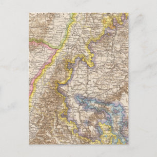 Baden-Germany Atlas-Karte Postkarte