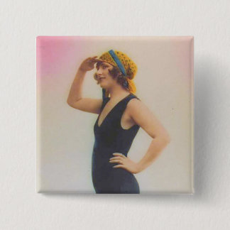 Baden Schönheits-das Vintage Blick-Magnet-Quadrat Button