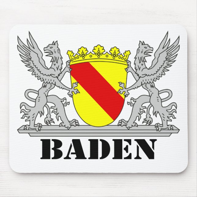 Baden Wappen mit Schrift Baden Mousepad (Vorne)