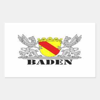 Baden Wappen mit Schrift Baden Rechteckiger Aufkleber