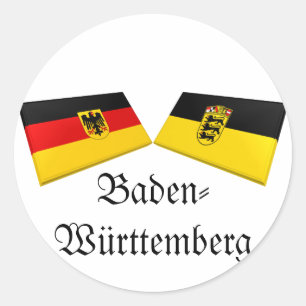 Baden-Württemberg, deutsche Flagge Tiles Runder Aufkleber