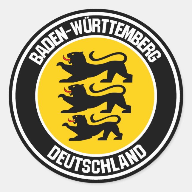 Baden-Württemberg-RundEmblem Runder Aufkleber (Vorderseite)