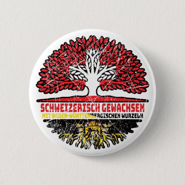 Baden-Württemberg Schweizer Schweiz Baum Button (Vorderseite)