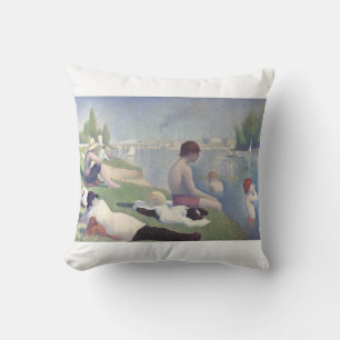 Badende bei Asnières von Georges Pierre Seurat Kissen