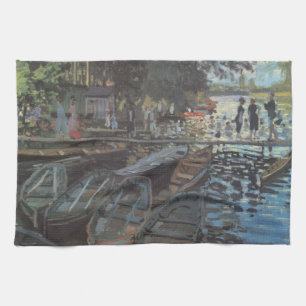 Badende in La Grenouillère von Claude Monet Geschirrtuch