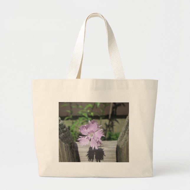 Bäder Pink Dianthus auf Zaun Jumbo Stoffbeutel (Vorne)