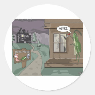 Bades Motel Funny Fishing Cartoon Geschenke und T- Runder Aufkleber