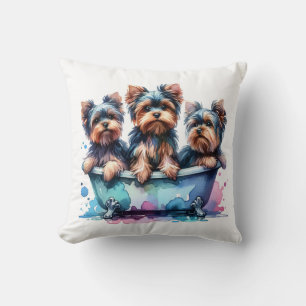 Bades Yorkies Throw Kissen