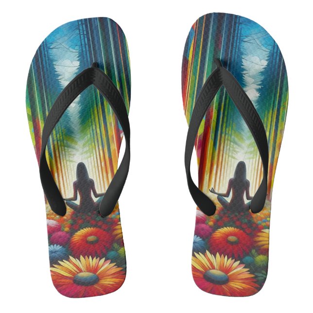 Badesandalen. Einzigartiges buntes Blume-Bett-Desi Flip Flops (Fußbett)