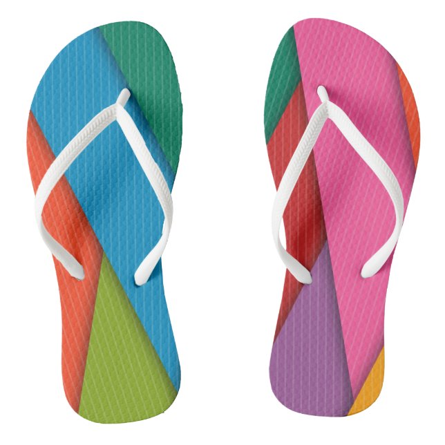 Badeschlappen Bunte Dreiecke Flip Flops (Fußbett)