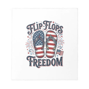 Badeschlappen Freiheit Patriotisches Sommer-Shirt Notizblock