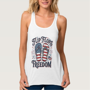 Badeschlappen Freiheit Patriotisches Sommer-Shirt Tank Top