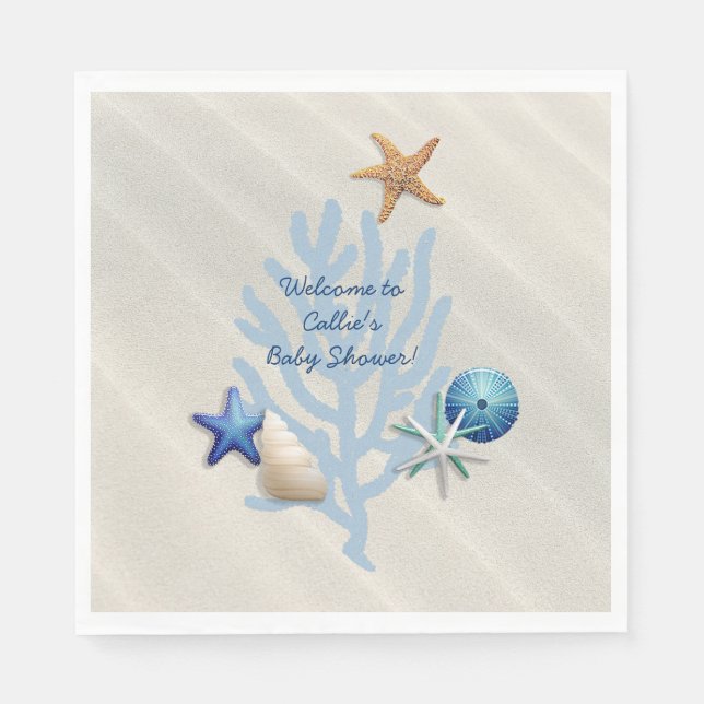 Badestrand "Themed Boy's Baby Shower" Serviette (Vorderseite)