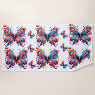 Badetuch, 70"x35", farbenfrohe Schmetterlinge Strandtuch