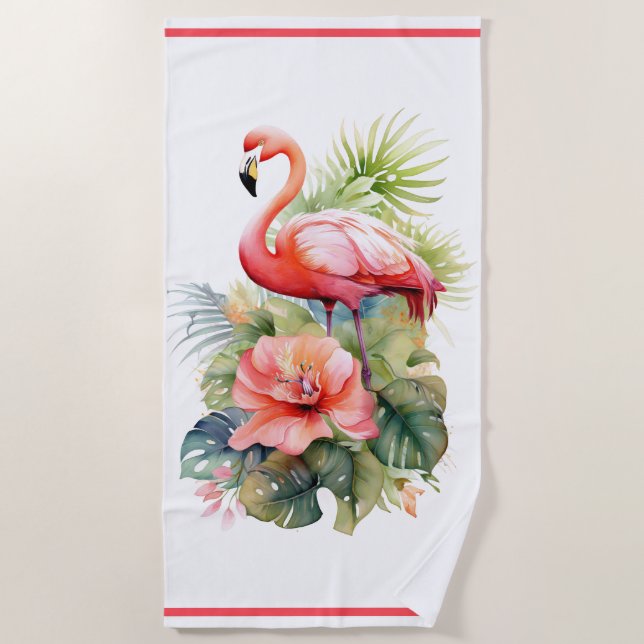 Badetuch Flamingo (Vorderseite)