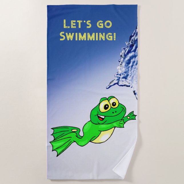 Badetuch Frosch Schwimmen Wasser (Vorderseite)