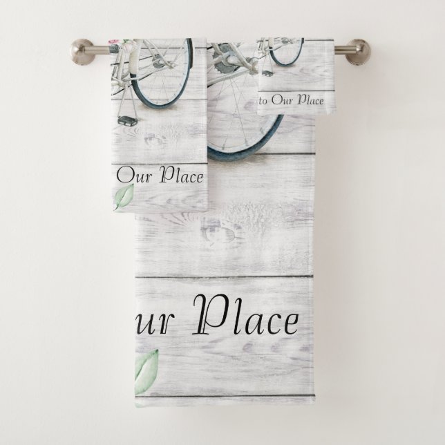 Badetuch Set Begrüßung Frühjahr Fahrrad (Insitu)