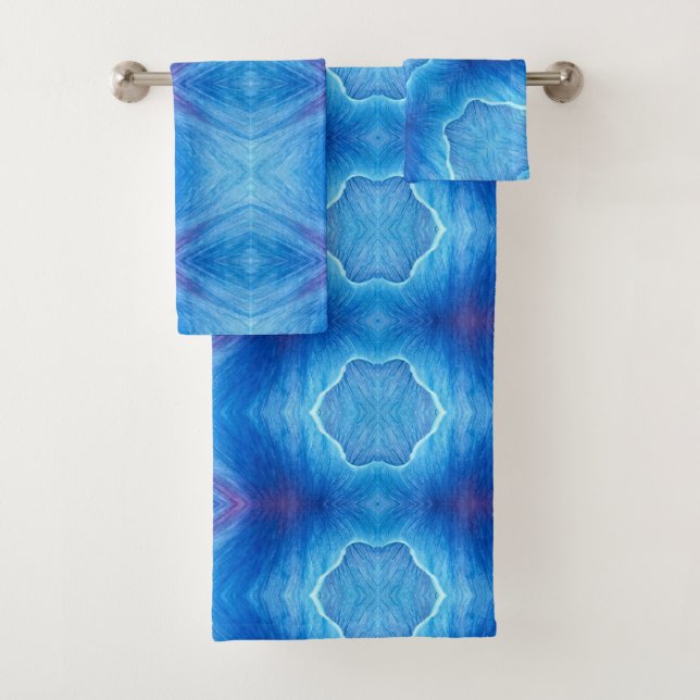 Badetuch Set Blue Poppy Abstrakt (Insitu)