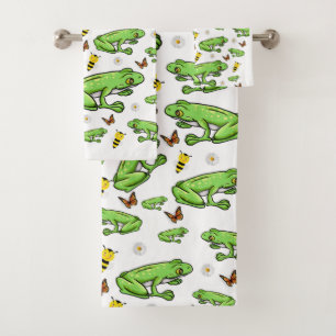 Badetücher Set Frosch Schmetterling