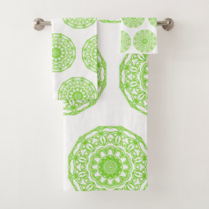 Badetücher Sets Green Mandala